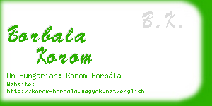 borbala korom business card