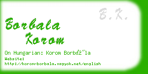 borbala korom business card